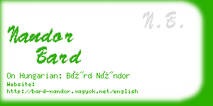 nandor bard business card